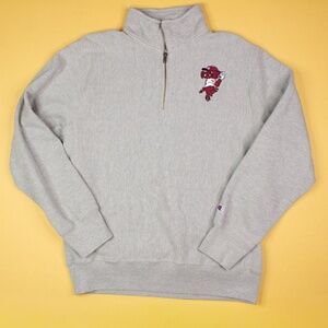 Vintage Champion 1/4 Zip Arkansas Razorback Pullover Sweatshirt Men's Size XL
